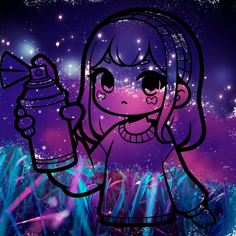 a girl holding  a spray paint