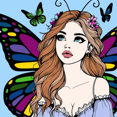 butterfly fairy realistic girl