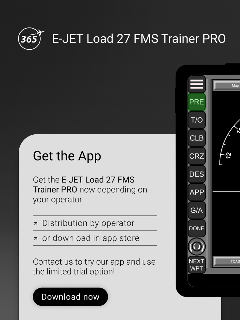 E-Jet Load 27 FMS Trainer PRO - Download screen for the E-Jet Load 27 FMS Trainer PRO aviation application