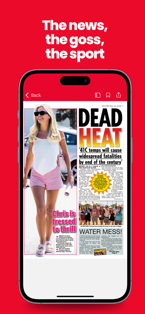 iPhoneでセレブのゴシップとニュースを表示しているDaily Star Newspaperアプリ