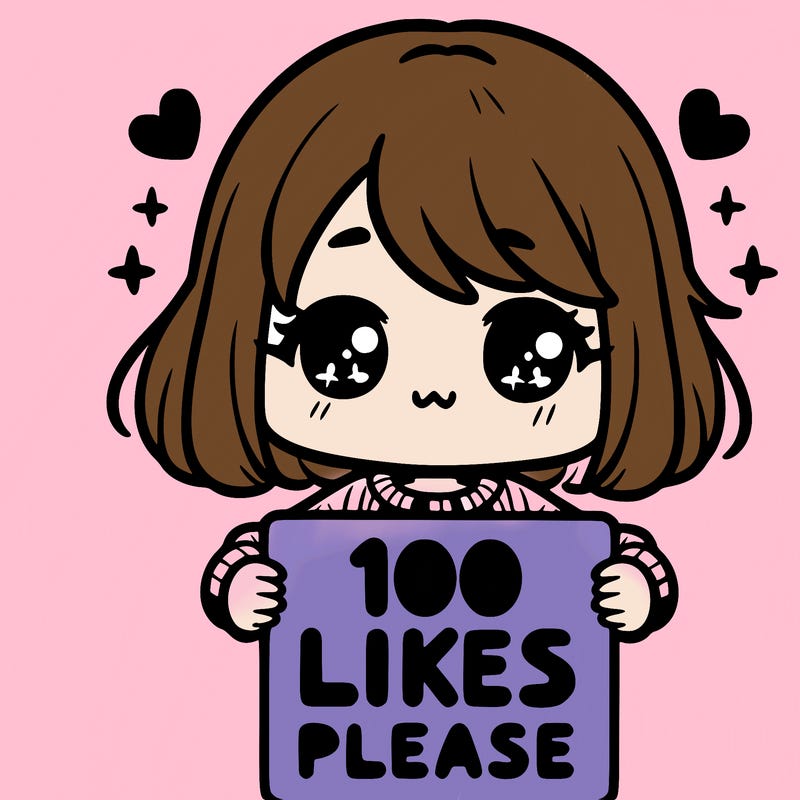 cute girl holding a sign saying 100 likes please