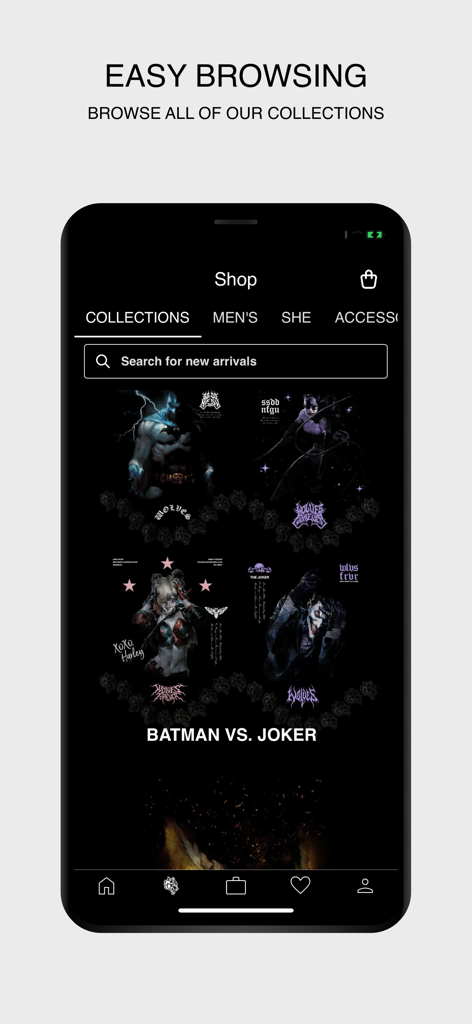 DarcSport - Interfaccia dell'app mobile DarcSport che mostra varie collezioni di abbigliamento e funzionalità di navigazione semplici
