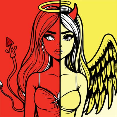 devil vs angel realistic girl