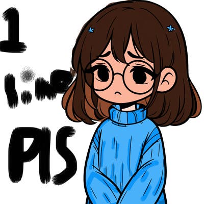 sad girl with glasses in a sweater