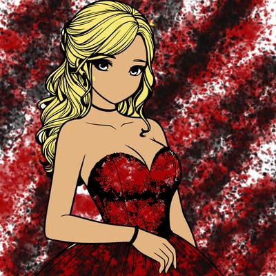 realistic girl in prom dress
