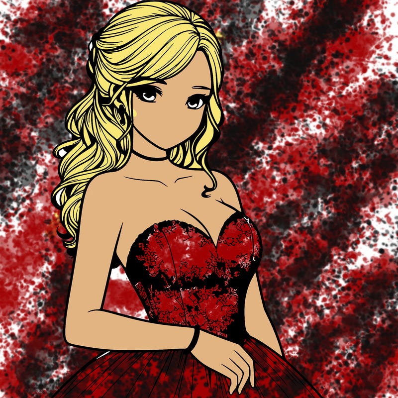 realistic girl in prom dress