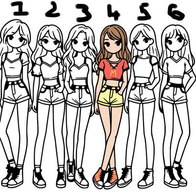 a group of girls wearing crop tops and shorts