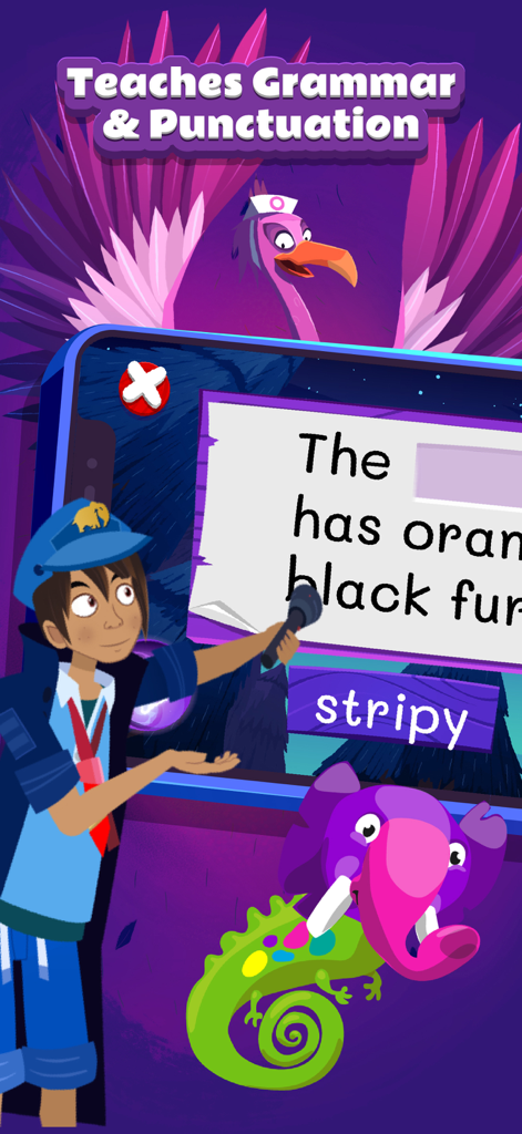 Night Zookeeper - Fun Learning - Night Zookeeper app teaching grammar and punctuation through interactive games