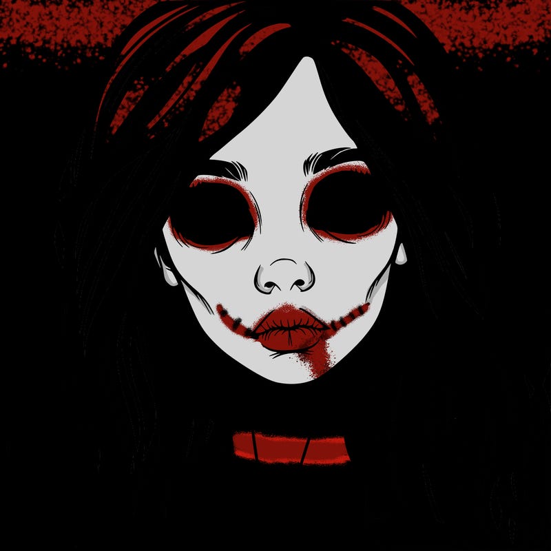 scary beautiful realistic girl