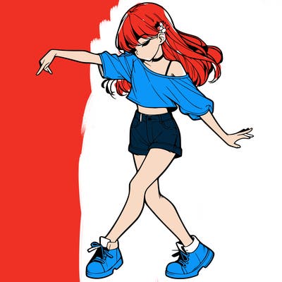 realistic girl danceing