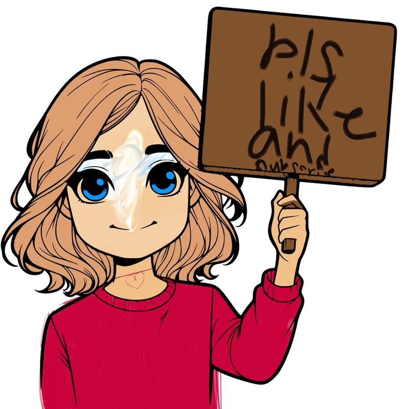 realistic girl holding up a sign