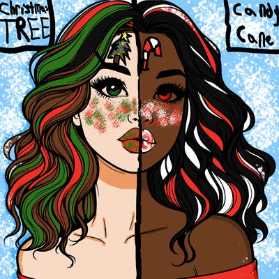 realistic girl with wavy hair and lips