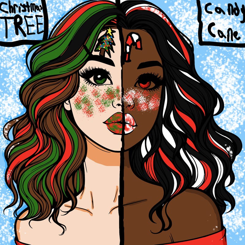 realistic girl with wavy hair and lips