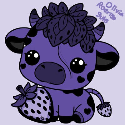 cute strawberry cow