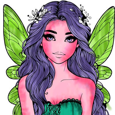 beautiful realistic fairy portrait