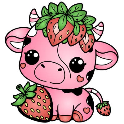 cute strawberry cow