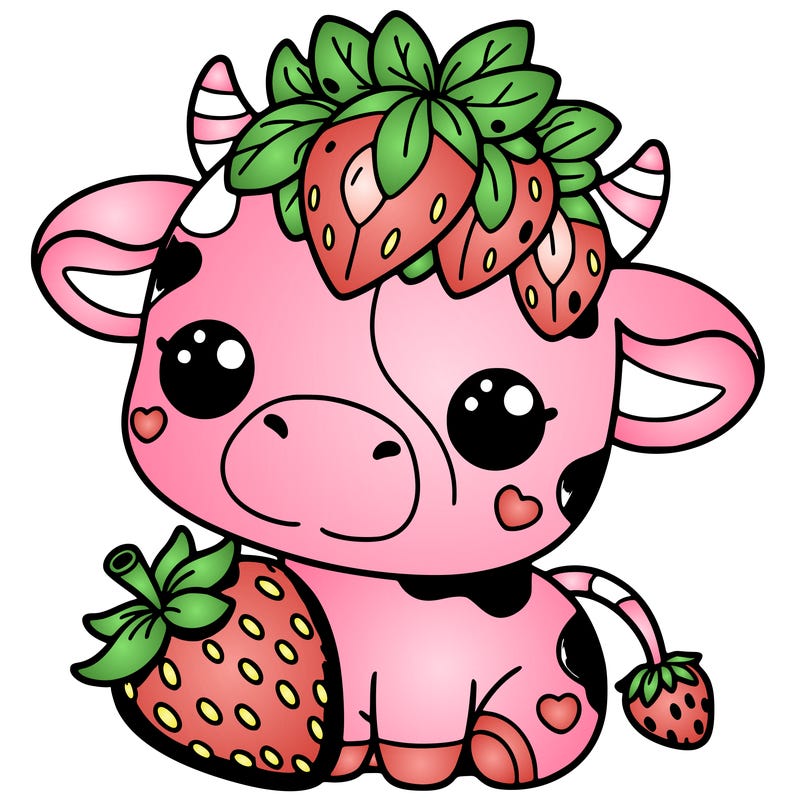 cute strawberry cow