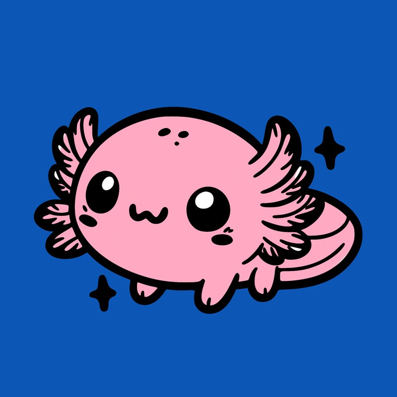 cute easy baby axolotl