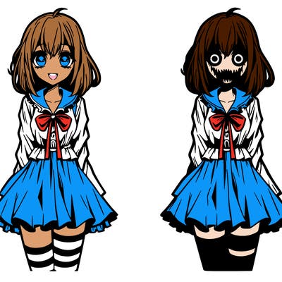scary anime girl