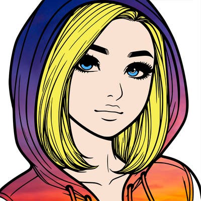 realistic adult girl with hoodie on