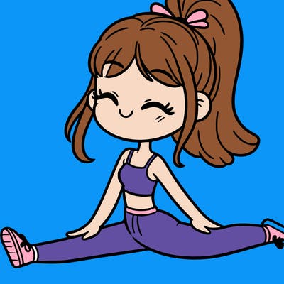 a girl doing a split