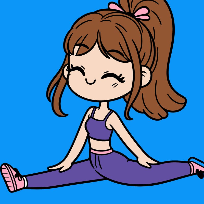 a girl doing a split