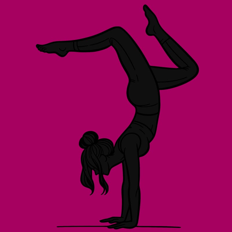 a woman doing a handstand