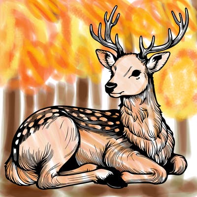 realistic deer with antlers