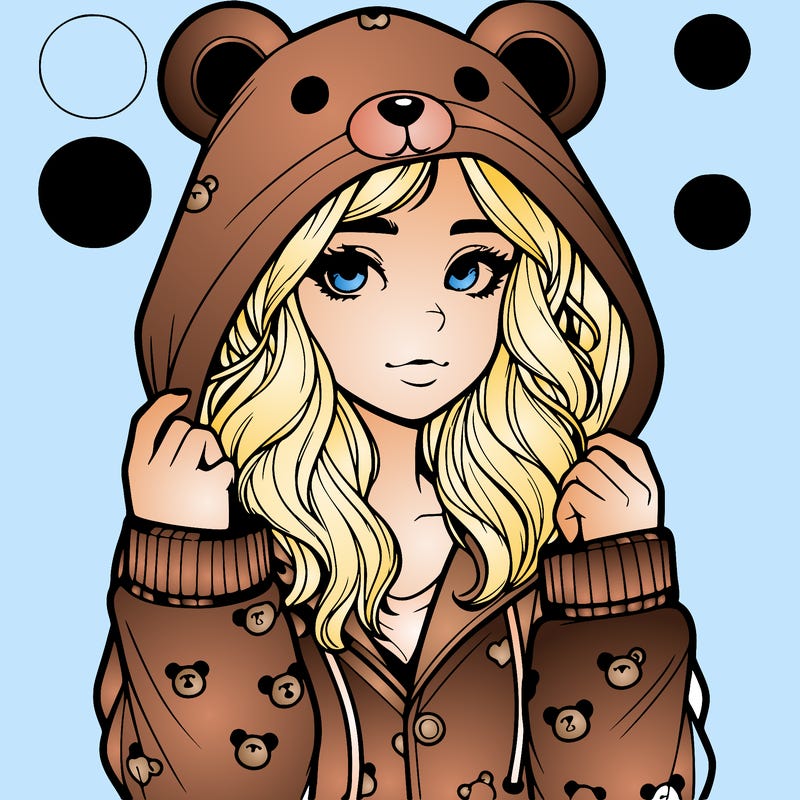 realistic girl in a animal pjs hoodie
