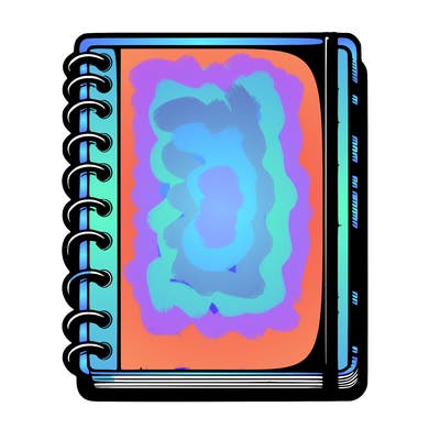 blank, realistic notebook