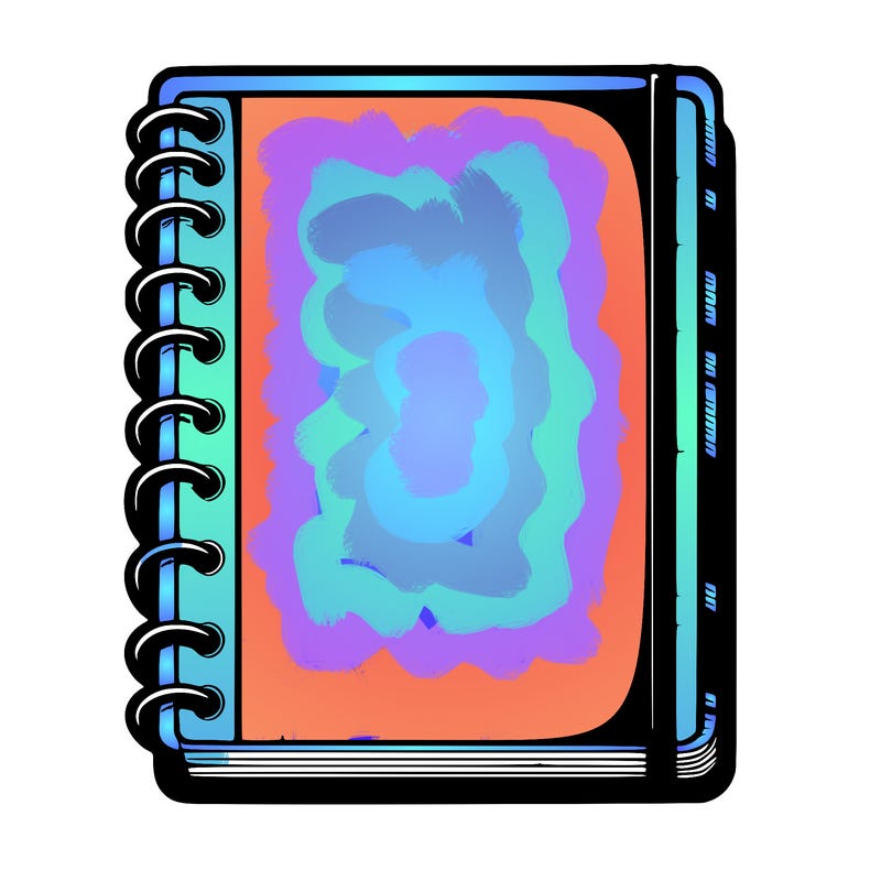 blank, realistic notebook