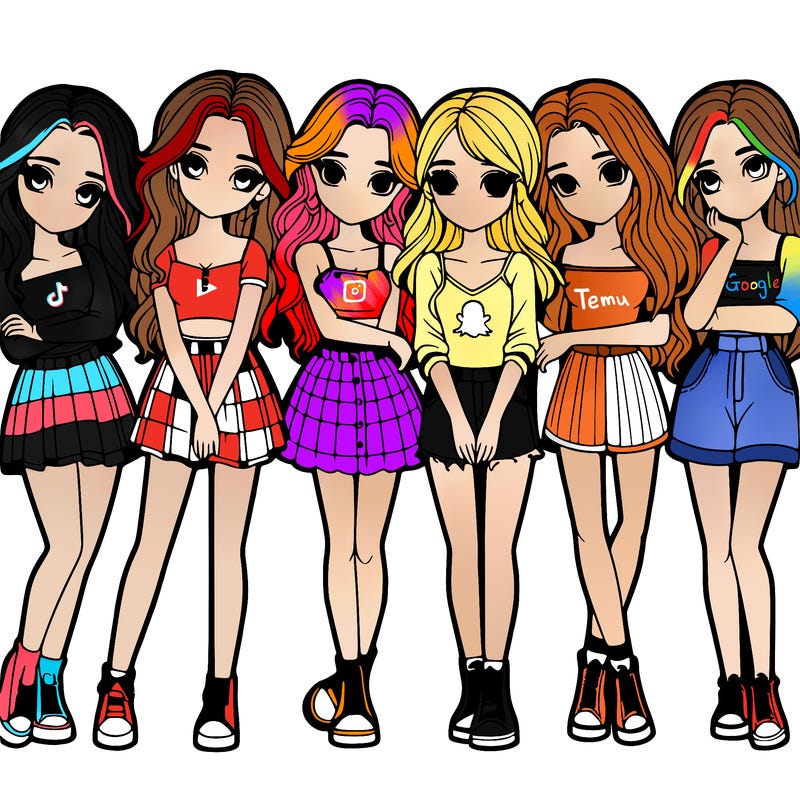 a group of girls realistic