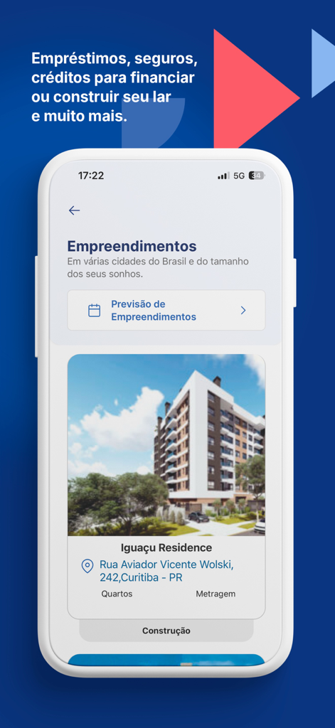 POUPEX - POUPEX app interface displaying real estate residential projects and housing financing options