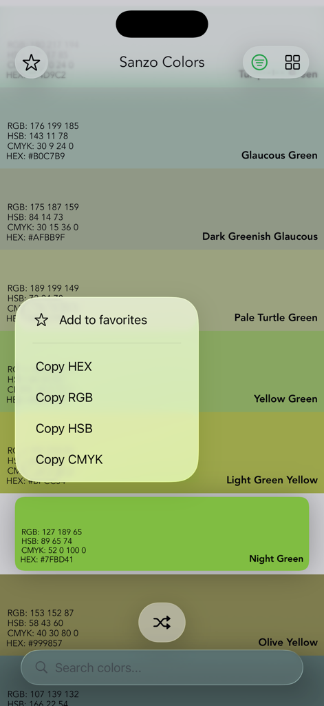 Sanzo Color Palettes - Graphics & Design App | MWM