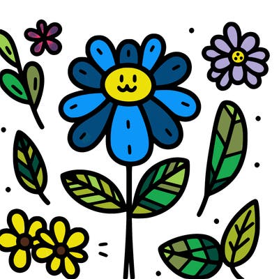 easy coloring flower