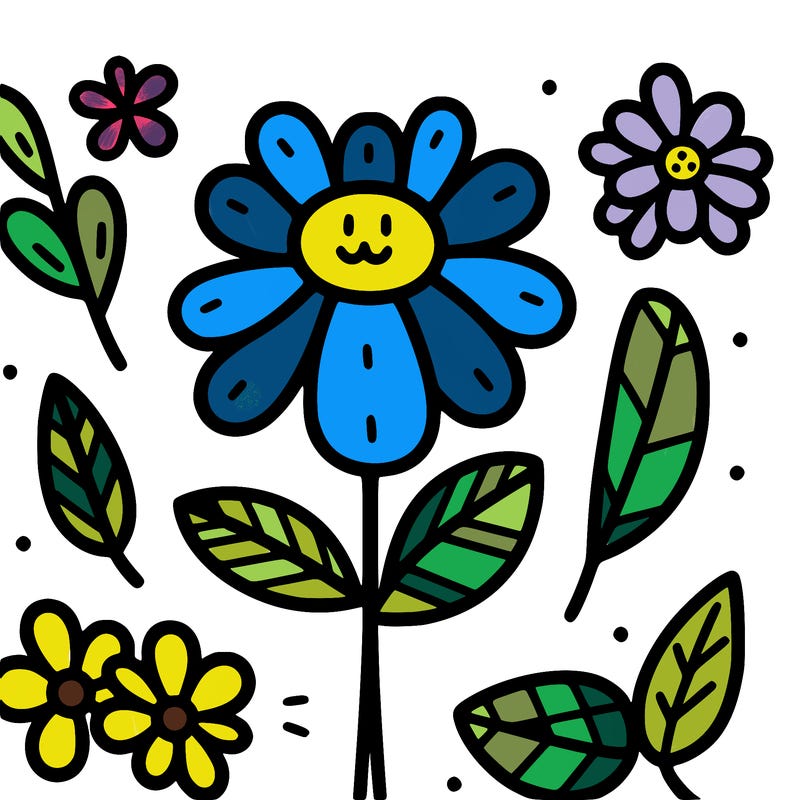 easy coloring flower