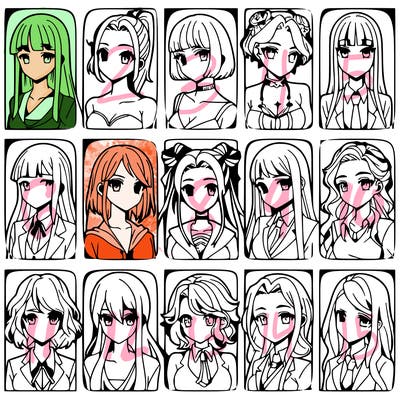 girls that look diffrent anime