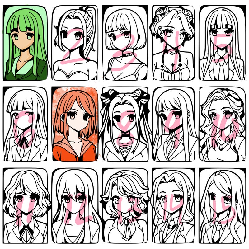 girls that look diffrent anime