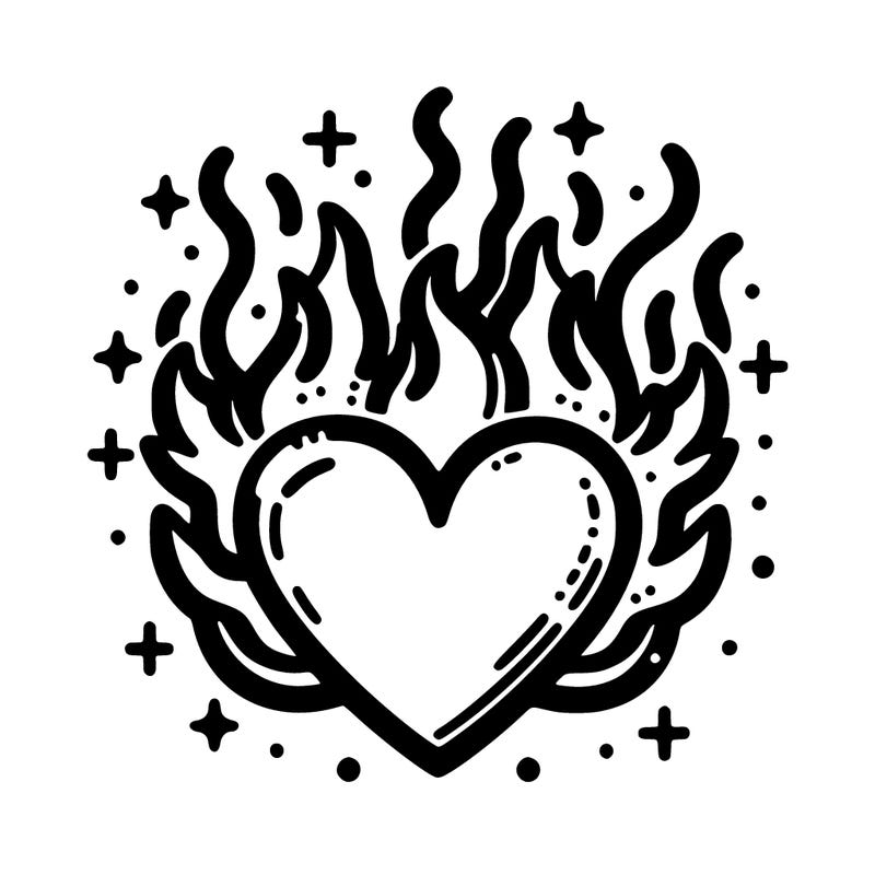 heart with fire