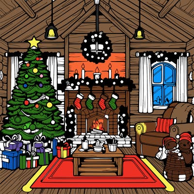 christmas house interior