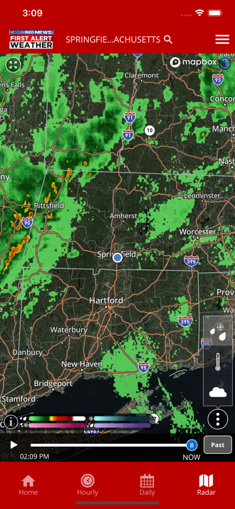 Western Mass News Weather - High resolution weather radar map for Springfield Massachusetts on the Western Mass News First Alert Weather app