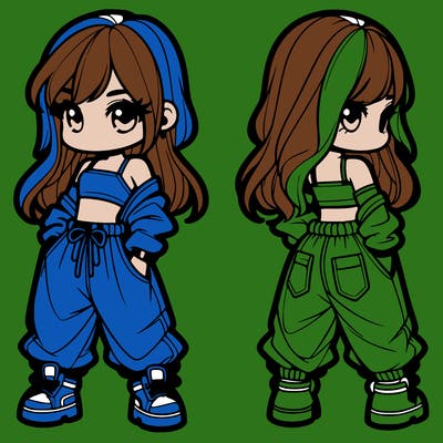 girl in crop top and baggy pants