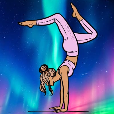 a woman doing a handstand