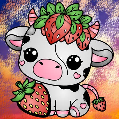 cute strawberry cow