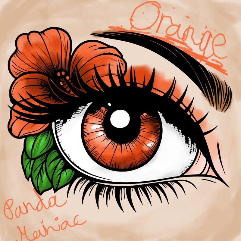 realistic eye with flower