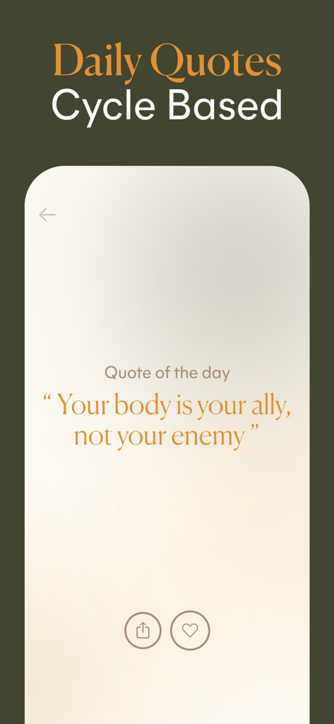 Lively - Period Tracker, Cycle - Daily motivational quote on the Lively app for cycle syncing