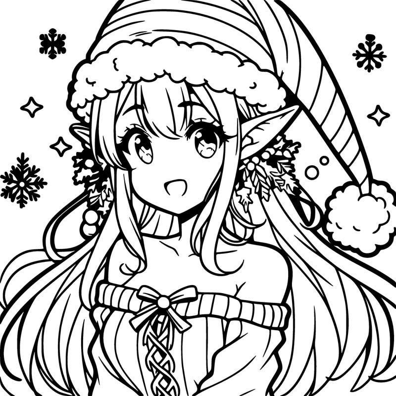 christmas anime elf girl