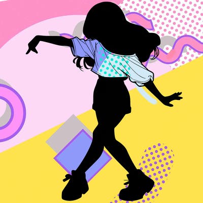 realistic girl danceing