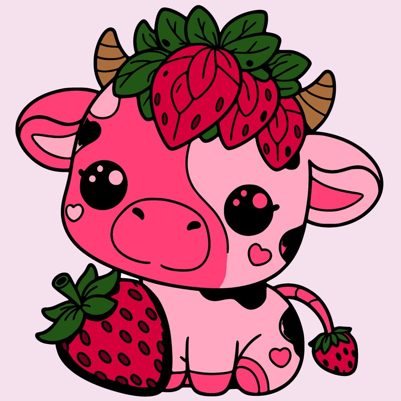 cute strawberry cow