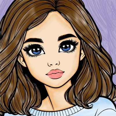 realistic girl whith cute eyes